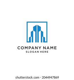This is a building logo using a real line, not an abstract building