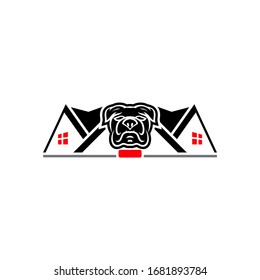 this is bull dog with home logo template