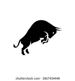 This is bull logo, black and white color. It is simple, minimal, modern and clean. This is bull logo vector illustration.