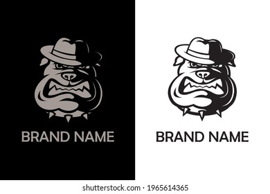 This bulldog head logo with a hat is suitable for your brand logo or business logo.