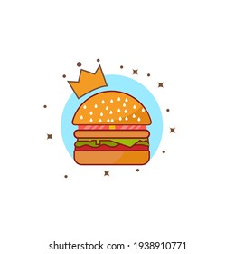 This burger with orange juice vector illustration . Flat Cartoon Style Suitable for Web Landing Page, Banner, Flyer, Sticker, Card, Background