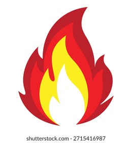 Este es un logotipo o icono de fuego ardiente, este logotipo tiene tres capas de fuego y tres colores, se ve muy minimalista.