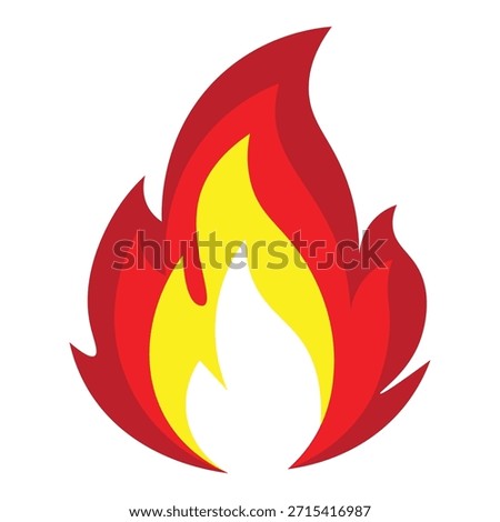 This is a burning fire logo or icon, this logo has three layers of fire and three colors, it looks very minimalist.