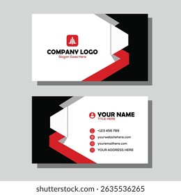 This business card features clean lines and geometric shapes, giving it a modern and minimal aesthetic. Ideal for corporate professionals, agencies, and designers.