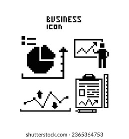 this is bussiness icon 1 bit style in pixel art with black color and white background ,this item good for presentations,stickers, icons, t shirt design,game asset,logo and your project.