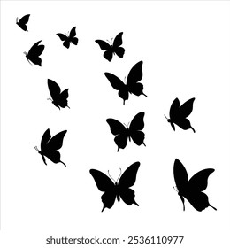 This butterfly silhouette clipart is ideal for decoration in any beautiful project. Perfect for use in web design, invitations, crafts, logos, and creative designs.