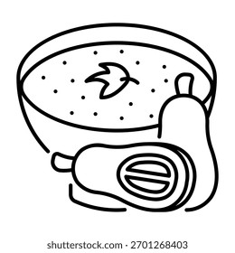 Este ícone de sopa de abóbora de manteiga é adequado para comida vegana, etc.