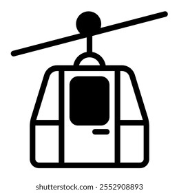 This Cable car icon is suitable for winter sport, sport, winter holiday, etc.