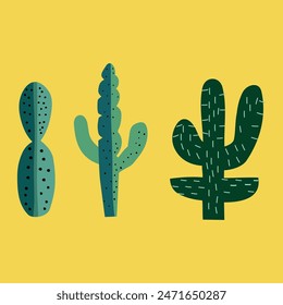 This cactus plant vector design features a stylized, vibrant depiction of a classic desert cactus. With its bold, clean lines and minimalistic aesthetic.