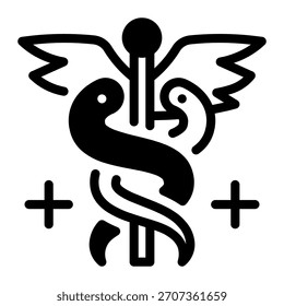 Este icono de Caduceus es adecuado para la farmacia.