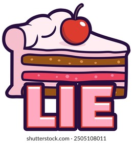 This cake is lie cartoon emote illustration