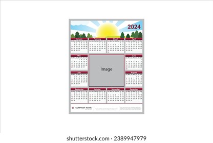 Este es un Calander para el feliz año nuevo 2024.