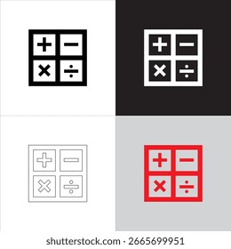 Este símbolo de la calculadora representa las matemáticas y el cálculo preciso. Es ideal para diseños educativos, financieros y de negocios. Utilícelo para mejorar las matemáticas o las imágenes de temas contables de manera efectiva.