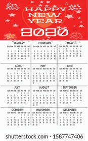 This is calendar 2020 vector illustration.