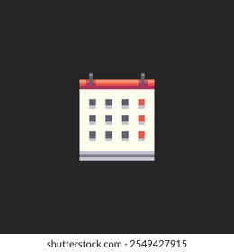 this is Calendar icon in pixel art ,this item good for presentations,stickers, icons, t shirt design,game asset,logo and your project.