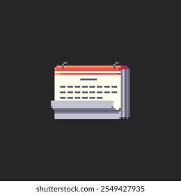 this is Calendar icon in pixel art ,this item good for presentations,stickers, icons, t shirt design,game asset,logo and your project.