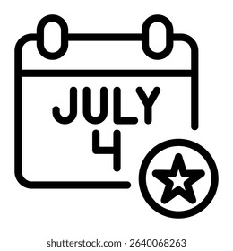 This Calendar icon is suitable for 4th of July, Independence Day, etc