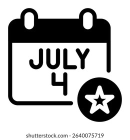 This Calendar icon is suitable for 4th of July, Independence Day, etc