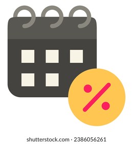 This Calendar icon is suitable for Black Friday, shopping, ecommerce, etc.