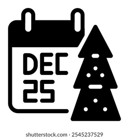 This Calendar icon is suitable for Christmas the Birth of Jesus Christ.