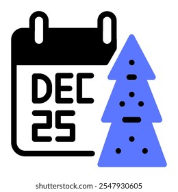 This Calendar icon is suitable for Christmas the Birth of Jesus Christ.