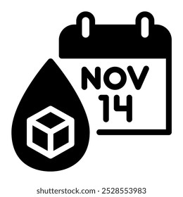 Este icono de calendario es adecuado para la diabetes, la enfermedad, etc.