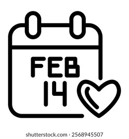 This Calendar icon is suitable for Valentine, Wedding, Romance, etc.