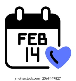 This Calendar icon is suitable for Valentine, Wedding, Romance, etc.