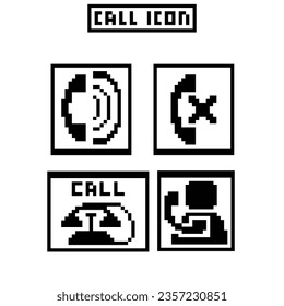 this is call icon in pixel art with black color and white background ,this item good for presentations,stickers, icons, t shirt design,game asset,logo and your project.