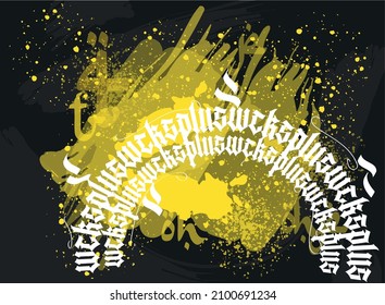 This is calligraphic background,black and yellow colors