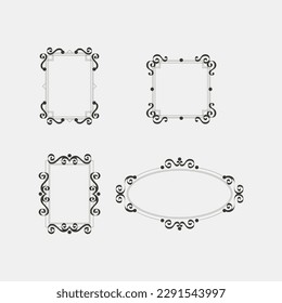 This is a calligraphic ornamental frame set.