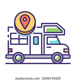 Este ícone Camper é adequado para viagens e turismo, etc