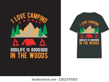 Este es un diseño de camisetas de camping.