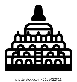 This Candi Borobudur icon is suitable for Indonesian culture, etc.