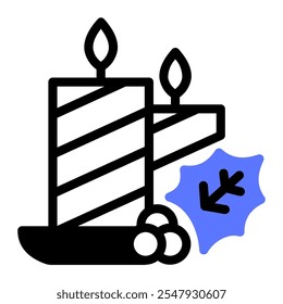 This Candle icon is suitable for Christmas the Birth of Jesus Christ.