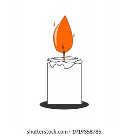 this is candle vector whit fire in white background