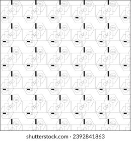 
This captivating abstract pattern is a fusion of geometric brilliance, skillfully intertwining shapes and lines into a mesmerizing tapestry. 