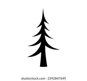 This captivating black and white silhouette of a spruce tree exudes a sense of serenity and natural beauty.