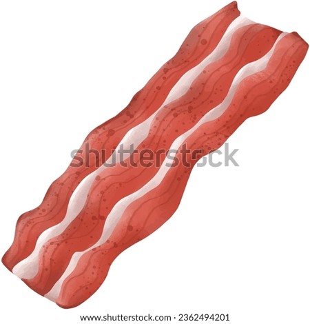 This captivating illustration showcases a delectable serving of crispy bacon in high-resolution PNG format.