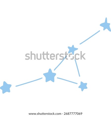 This is a captivating light blue illustration depicting a star constellation, complete with connected stars