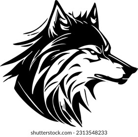 This captivating vector illustration showcases the untamed beauty and raw power of a wolf's face. The artwork captures the intensity of the wolf's gaze,