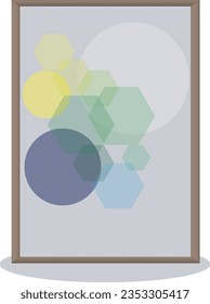 This is a captivating vector mosaic painting with intricate geometric elements, forming a unique abstract artwork with depth-enhancing color patterns. Ideal for diverse design projects.