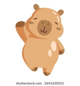 This Capybara say hello illustration is suitable for Capybara lover, wildlife animal, etc.