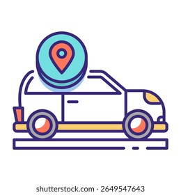 This Car icon is suitable for Transportation, Travel and Tourism, etc