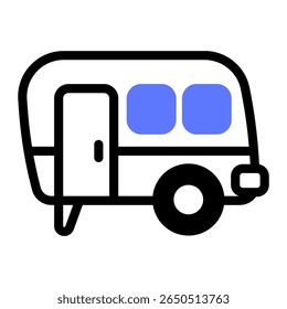 Este ícone de Caravana é adequado para Camping, Atividade ao ar livre, férias de verão, etc