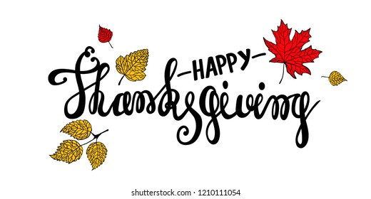 This card of high quality hand painted leaves Image and lettering. It's perfect for thanksgiving greeting cards, posters, autumn design, wrapping paper, scrapbooking design.