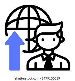 Este icono de carrera es adecuado para empleado, empleo, trabajador, etc.