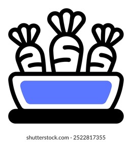 This Carrot icon is suitable for food and agriculture, etc.