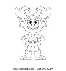 This cartoon character is different and extraordinary because it can do things that no one else can. Childrens coloring page.