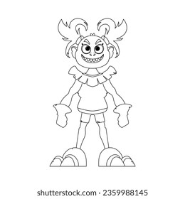 This cartoon character is not like the others and has special skills that make it different. Childrens coloring page.